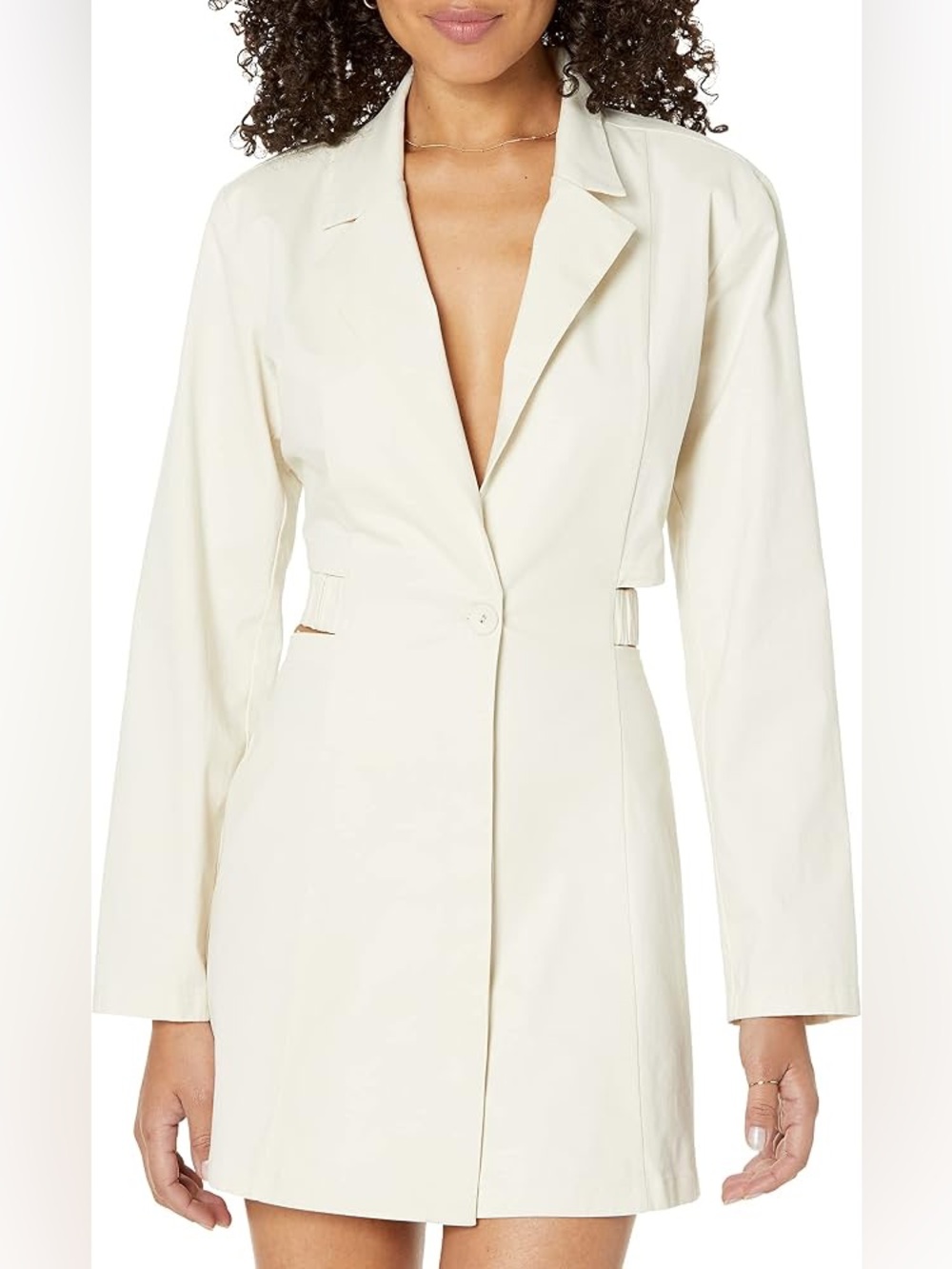 The Drop x @paige_desorbo Whisper White Waist-Cutout Blazer Dress